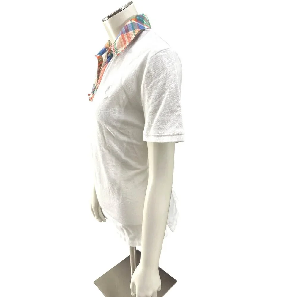 Lauren Ralph Lauren Size Medium White Polo Plaid Collar Preppy City Classic Styl - Picture 3 of 10